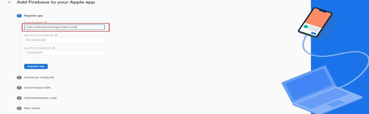 iOS app configuration - Step 1