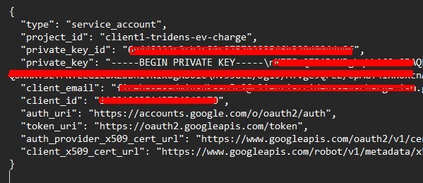 Private key JSON file contents