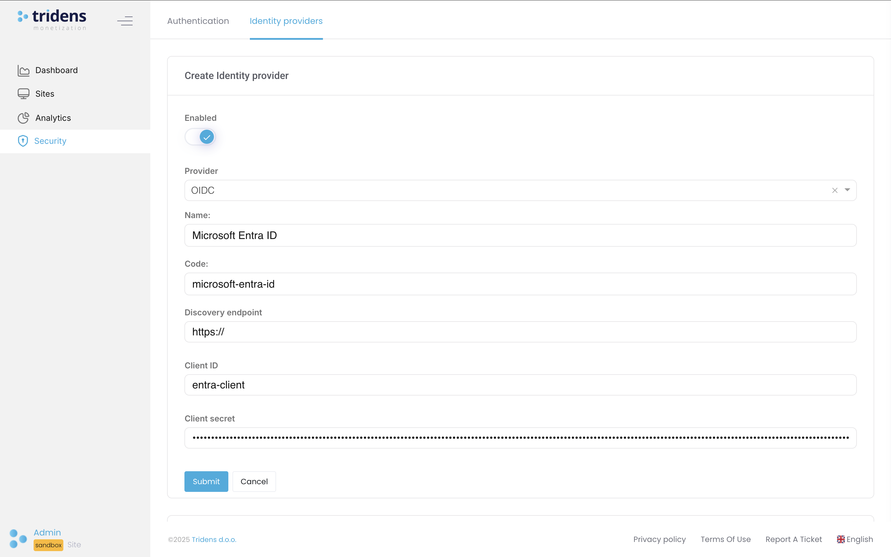 Create Identity Provider